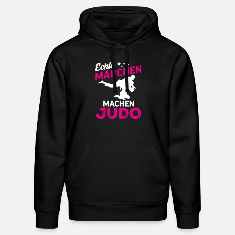 echte mädchen machen judo - Stanley/Stella Unisex Bio-Hoodie DRUMMER - Schwarz