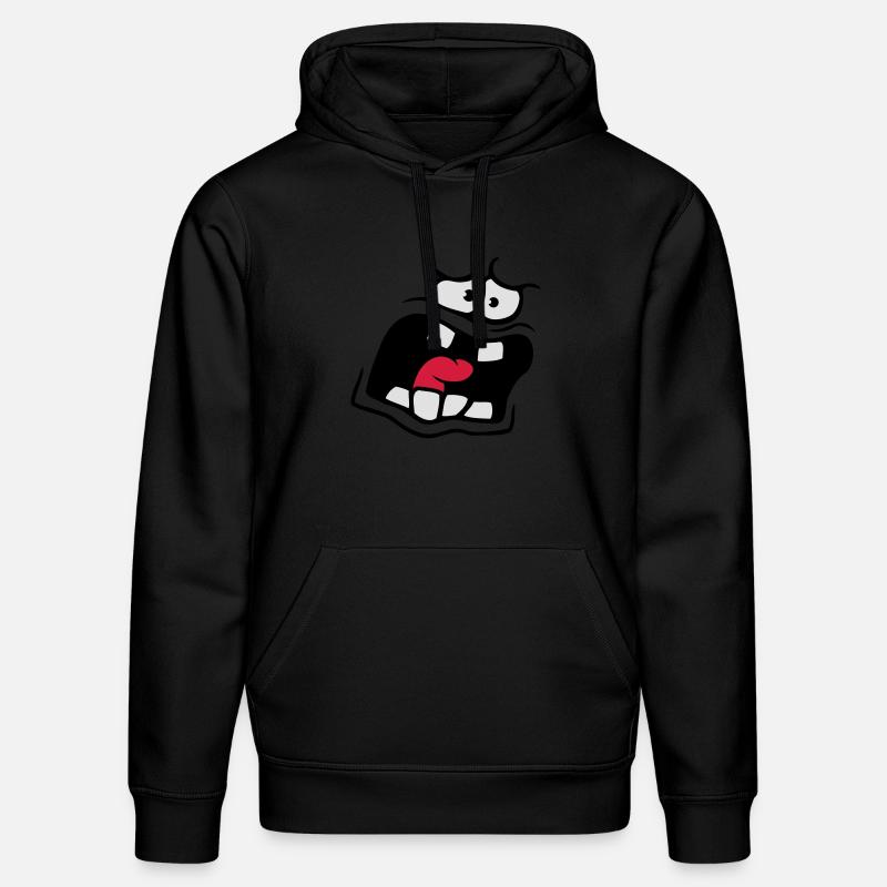 Visage de bande dessinée anxieux - Sweat à capuche bio DRUMMER Stanley/Stella Unisexe - noir