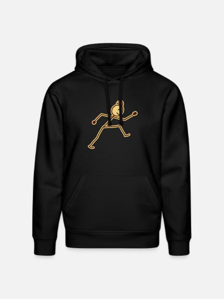 walking_stick_figure_2c - Stanley/Stella DRUMMER Unisex Organic Hoodie - black