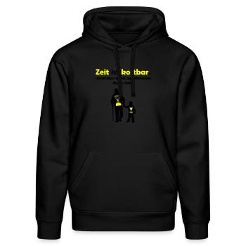 zeit ist kostbar - Stanley/Stella Unisex Bio-Hoodie DRUMMER  - Schwarz - Vorne - Marisol (170cm) & Nik (191cm)