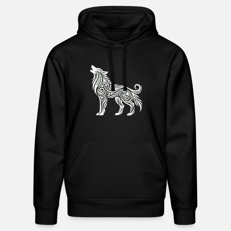 wolf tribal tier - Stanley/Stella Unisex Bio-Hoodie DRUMMER  - Schwarz