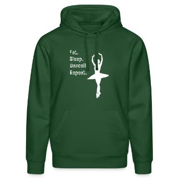 Tanzen - Essen. Schlafen. Tanzen!! Wiederholen. - für Tänzerinnen und Tänzer - Stanley/Stella Unisex Bio-Hoodie DRUMMER  - Flaschengrün - Vorne - Liana (172cm) & Jaron (178cm)