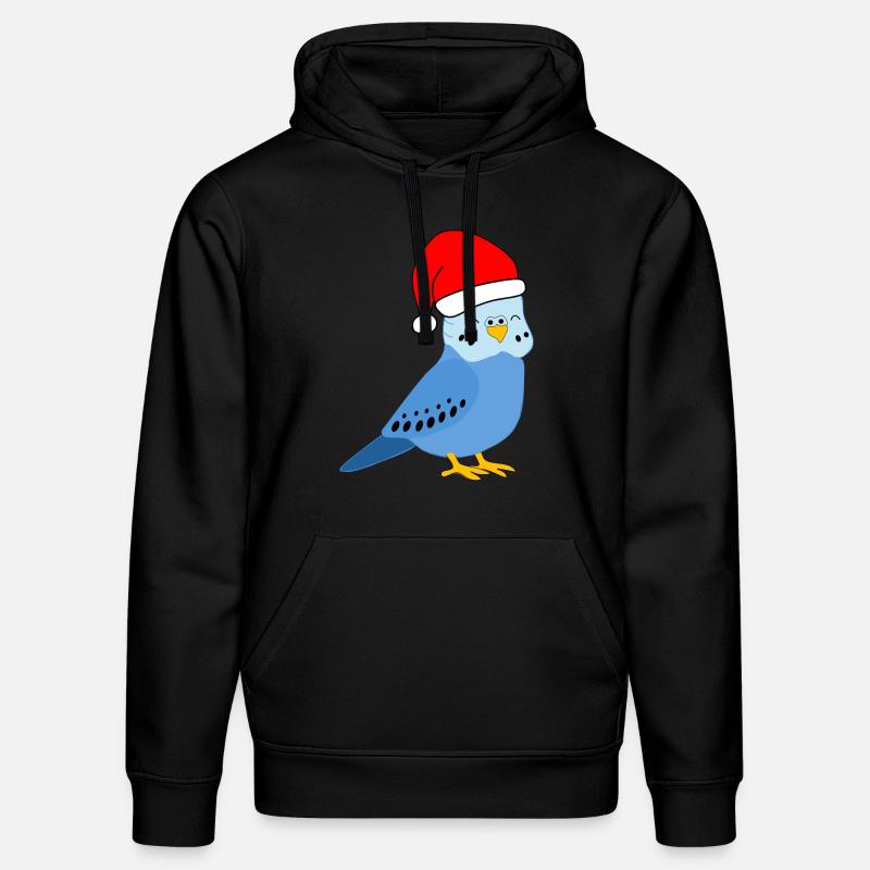Noël - Perruche bleue festive - Sweat à capuche bio DRUMMER Stanley/Stella Unisexe - noir