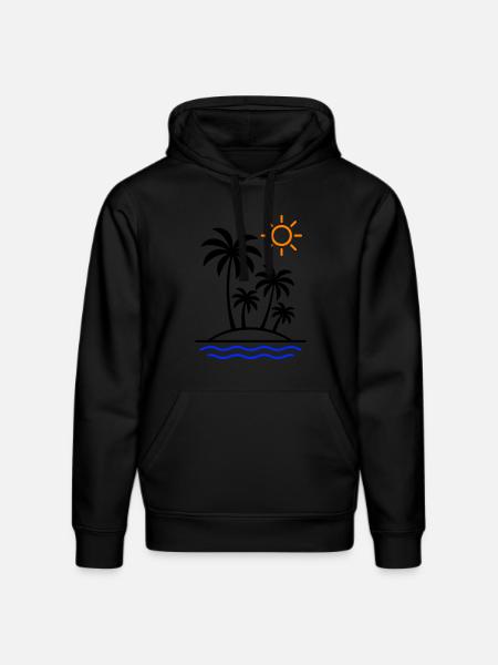 Island Summer Palm Trees - Stanley/Stella DRUMMER Unisex Organic Hoodie - black