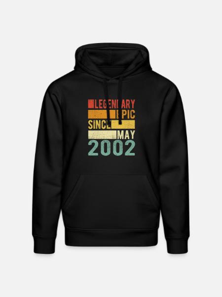 Birthday May 2002 Legendary epic - Stanley/Stella DRUMMER Unisex Organic Hoodie - black