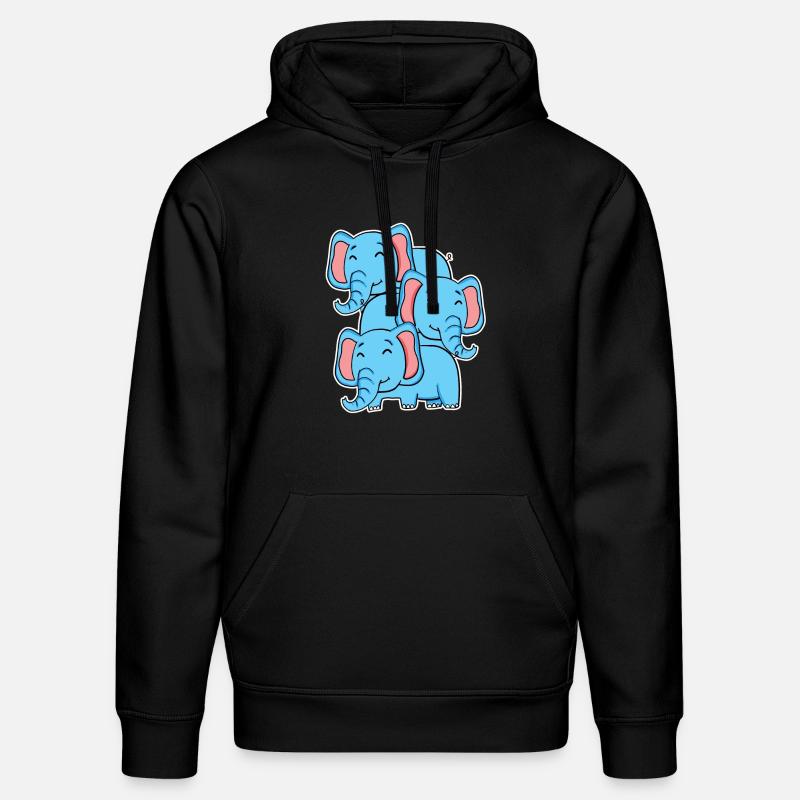 Éléphant mignon - Motif d’éléphant - Sweat à capuche bio DRUMMER Stanley/Stella Unisexe - noir
