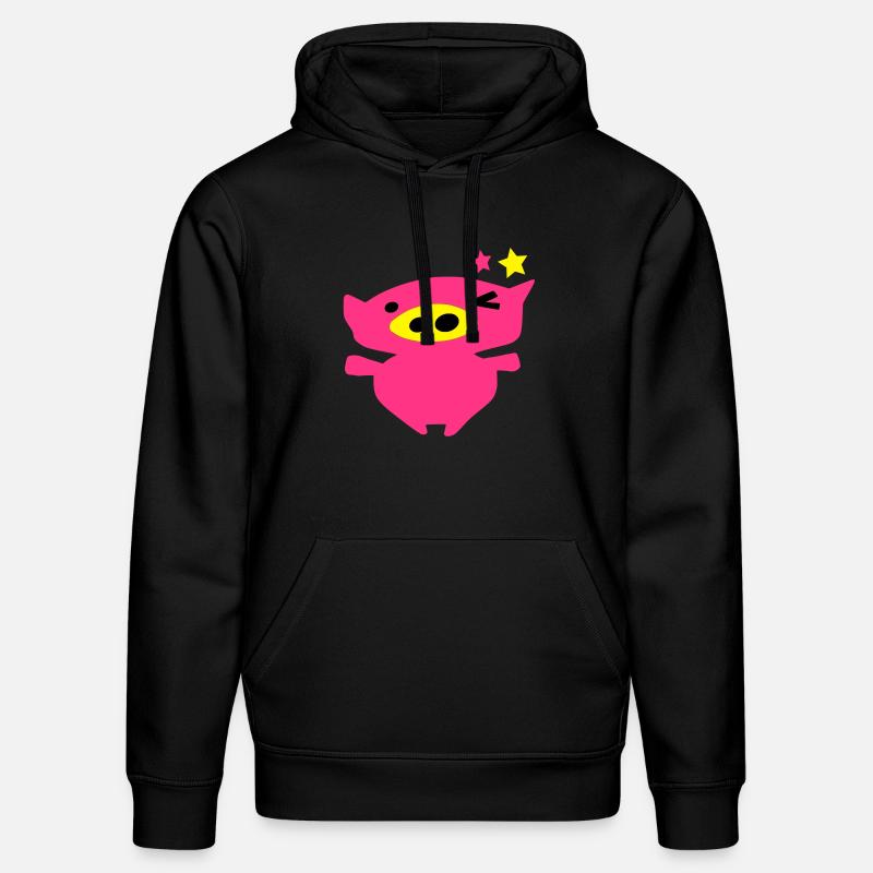 cute_pink_piggy_face_vec10_c3 - Sweat à capuche bio DRUMMER Stanley/Stella Unisexe - noir