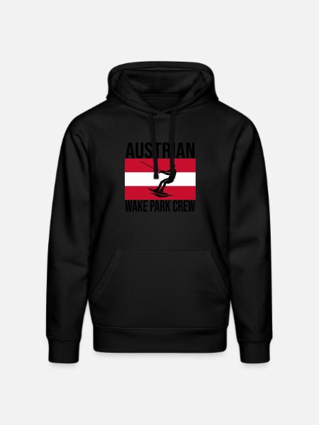Austrian Wake Crew Wakeboard Shirt - Stanley/Stella DRUMMER Unisex Organic Hoodie - black