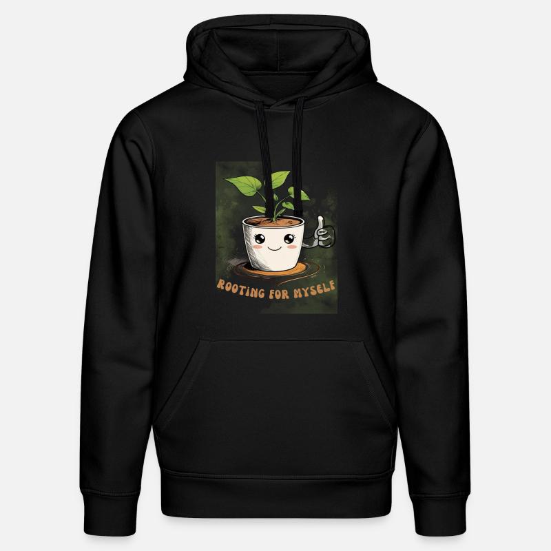 Mignon pot de fleurs avec breloque - Sweat à capuche bio DRUMMER Stanley/Stella Unisexe - noir