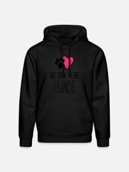 hunde nie ohne herz - Stanley/Stella Unisex Bio-Hoodie DRUMMER  - Schwarz
