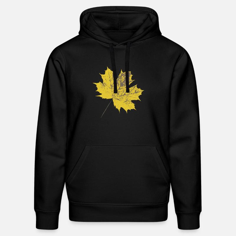 Feuille d’érable jaune - Sweat à capuche bio DRUMMER Stanley/Stella Unisexe - noir