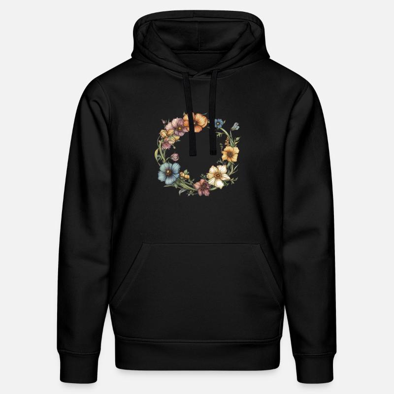 Couronne de fleurs - Sweat à capuche bio DRUMMER Stanley/Stella Unisexe - noir