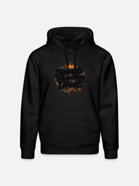Mein Team Spruch - Stanley/Stella Unisex Bio-Hoodie DRUMMER - Schwarz