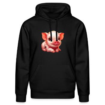 Piglet piglet - Stanley/Stella DRUMMER Unisex Organic Hoodie - black - Front - Marisol (170cm) & Nik (191cm)