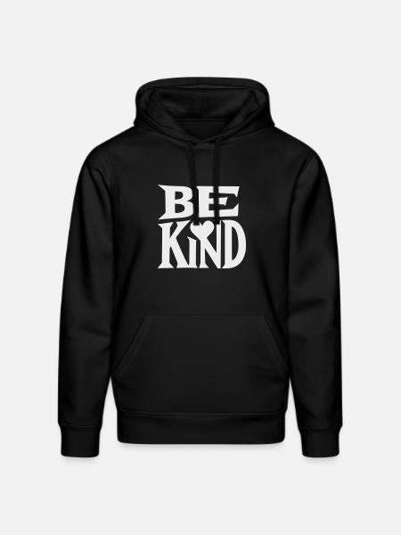 Be kind slogan with heart - Stanley/Stella DRUMMER Unisex Organic Hoodie - black