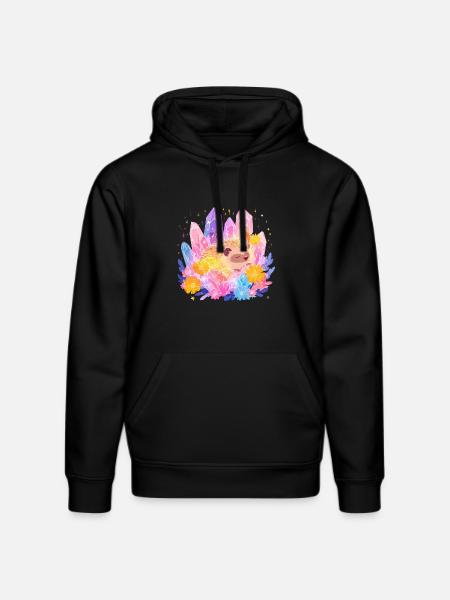 Kleines Igel im Kristallgarten - Stanley/Stella Unisex Bio-Hoodie DRUMMER - Schwarz