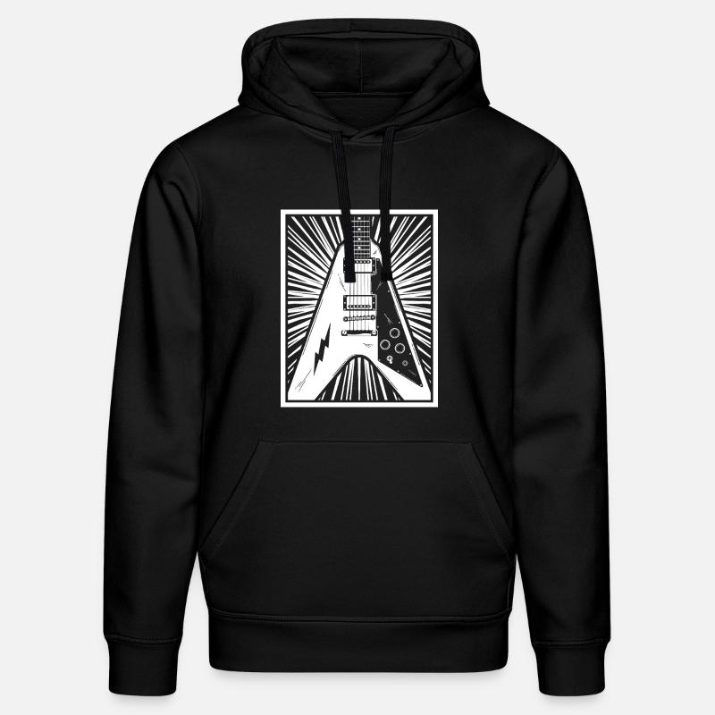 Silhouette de guitare électrique - Sweat à capuche bio DRUMMER Stanley/Stella Unisexe - noir
