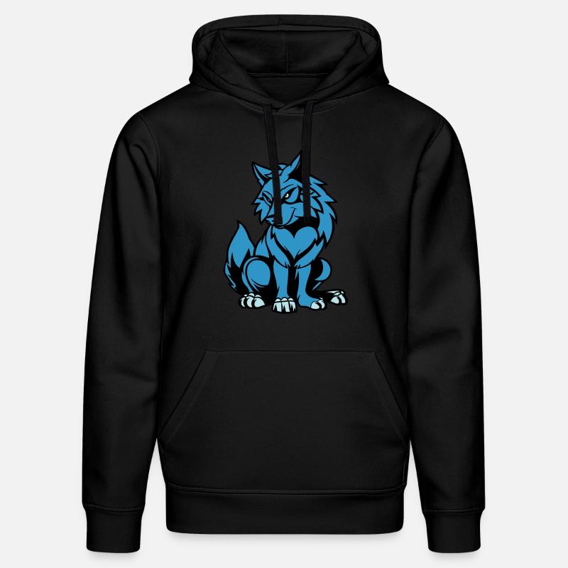 wolf comic tier - Stanley/Stella Unisex Bio-Hoodie DRUMMER  - Schwarz