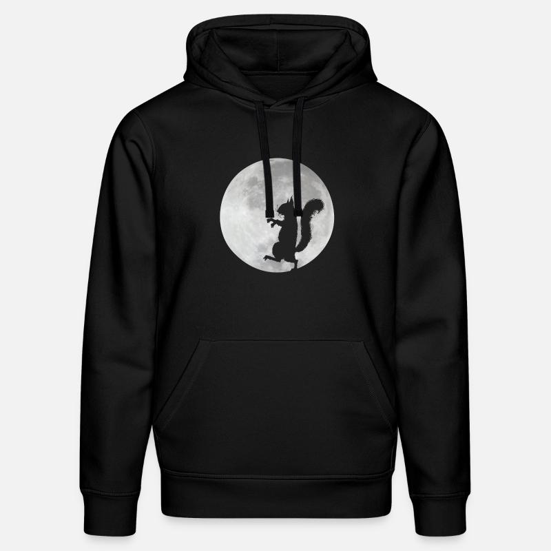 Eichhörnchen im Mond - Stanley/Stella Unisex Bio-Hoodie DRUMMER  - Schwarz