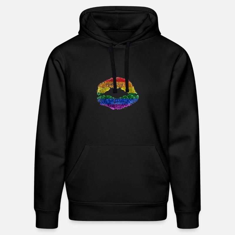 Kussmund mit Regenbogenfahne - Sweat à capuche bio DRUMMER Stanley/Stella Unisexe - noir