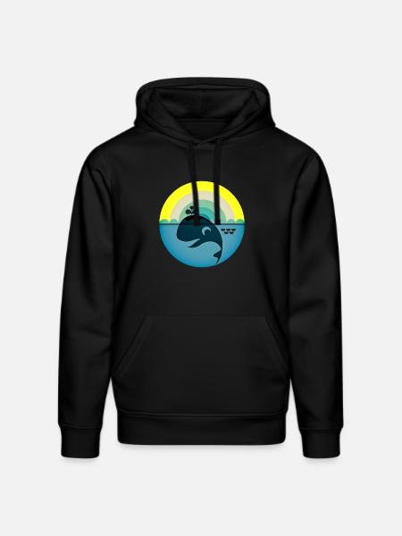 Whale - Stanley/Stella DRUMMER Unisex Organic Hoodie - black