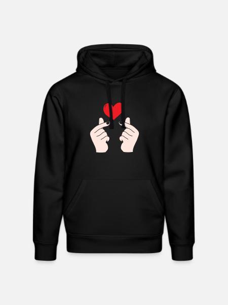 Finger hearts 5 - Stanley/Stella DRUMMER Unisex Organic Hoodie - black