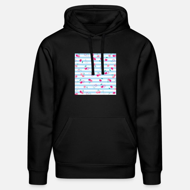 Kirsche Muster Cherry Pattern - Stanley/Stella Unisex Bio-Hoodie DRUMMER - Schwarz