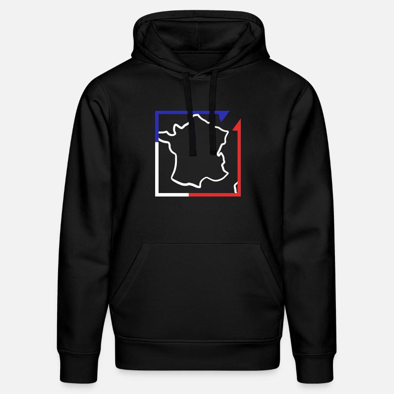 France bleu blanc rouge - Sweat à capuche bio DRUMMER Stanley/Stella Unisexe - noir