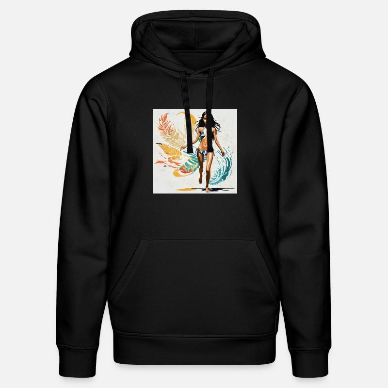 Surfeuse hawaïenne - Sweat à capuche bio DRUMMER Stanley/Stella Unisexe - noir