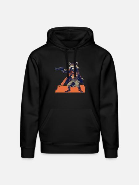 raccoon gunslinger - Stanley/Stella DRUMMER Unisex Organic Hoodie - black