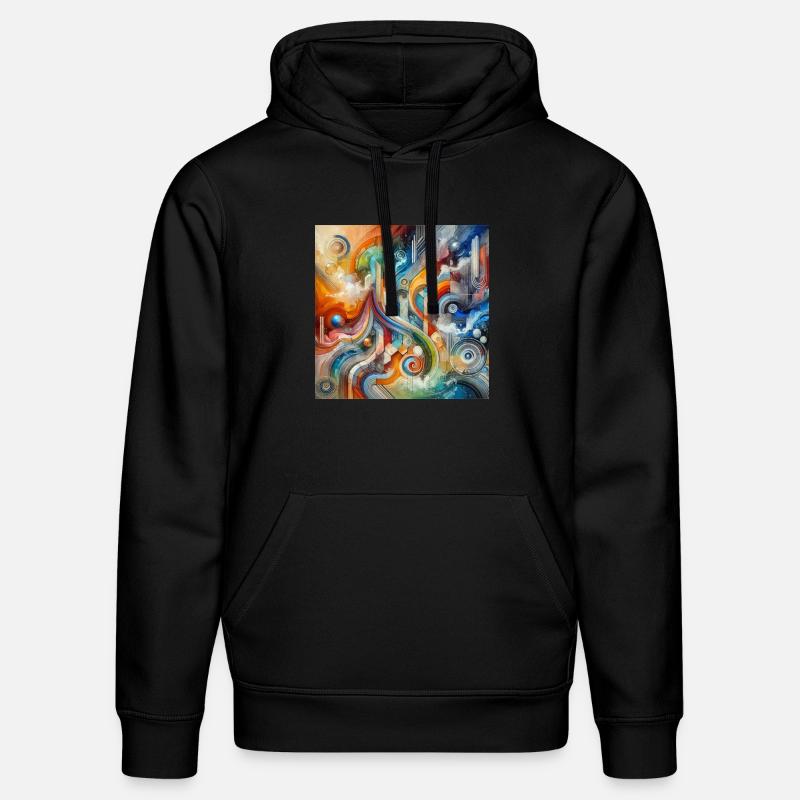 Lebhafter Fluss - Abstraktes Gemälde - Stanley/Stella Unisex Bio-Hoodie DRUMMER  - Schwarz