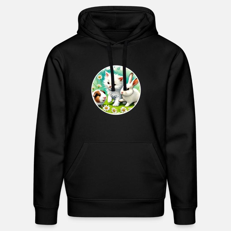Cochons d’Inde, lapins et chatons - Sweat à capuche bio DRUMMER Stanley/Stella Unisexe - noir
