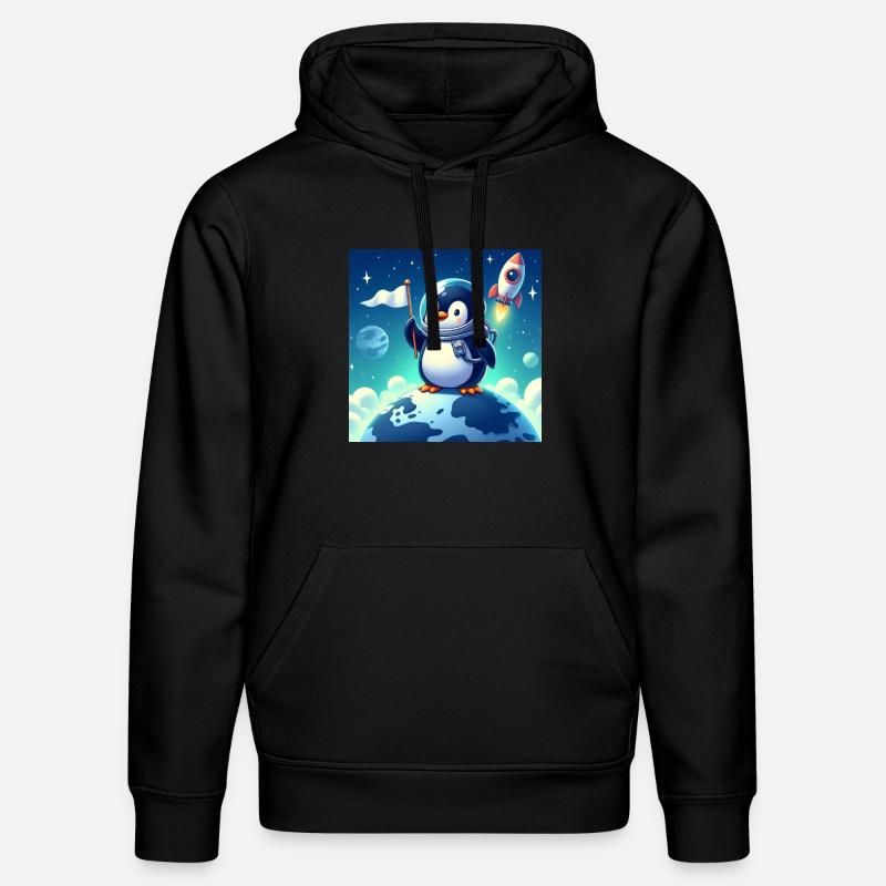 Pingouin dans l’espace - Sweat à capuche bio DRUMMER Stanley/Stella Unisexe - noir