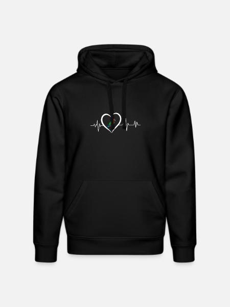 parrot heartbeat - Stanley/Stella DRUMMER Unisex Organic Hoodie - black