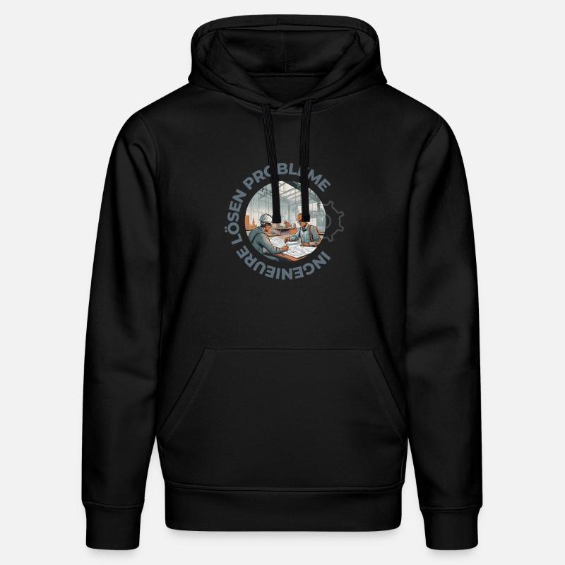 Engineers solve problems - Stanley/Stella DRUMMER Unisex Organic Hoodie - black