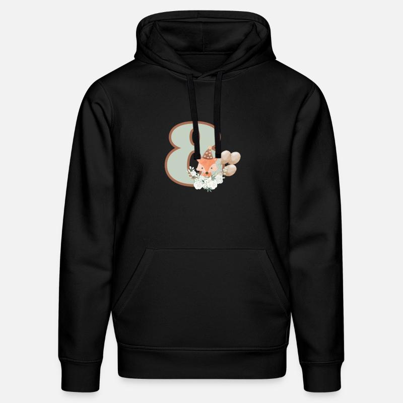 8e anniversaire renard fleurs - Sweat à capuche bio DRUMMER Stanley/Stella Unisexe - noir
