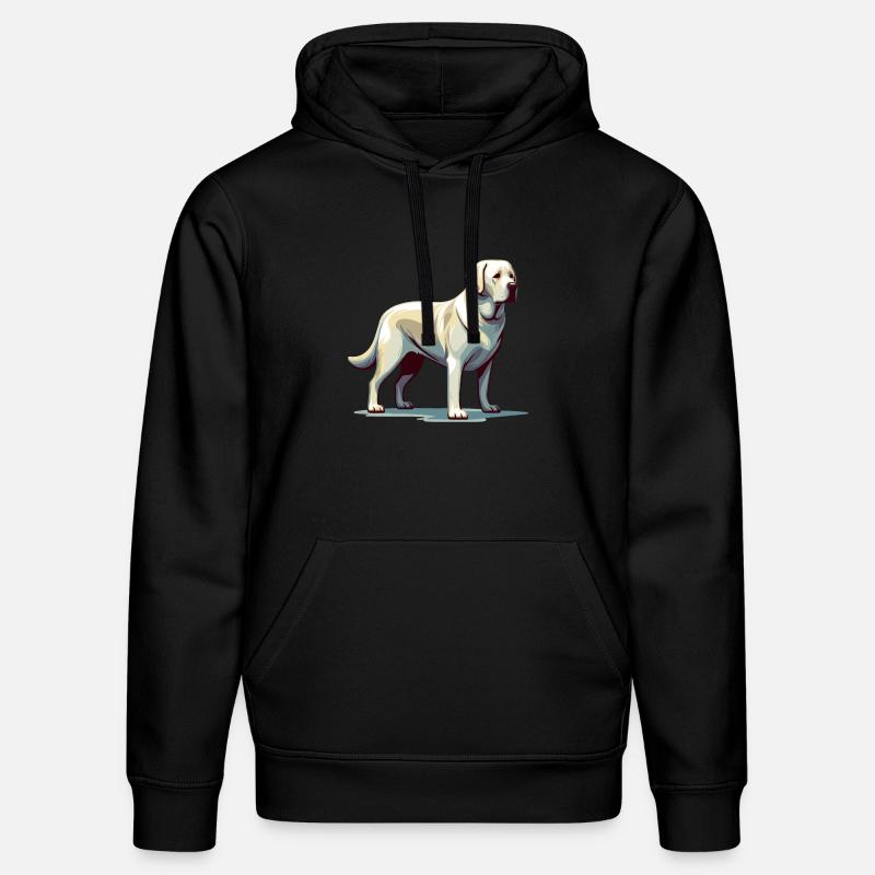Labrador blanc debout - Sweat à capuche bio DRUMMER Stanley/Stella Unisexe - noir
