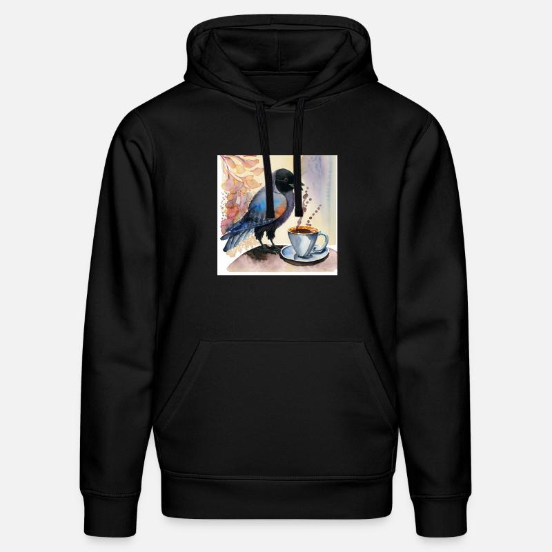 Choucas avec choucas - Sweat à capuche bio DRUMMER Stanley/Stella Unisexe - noir
