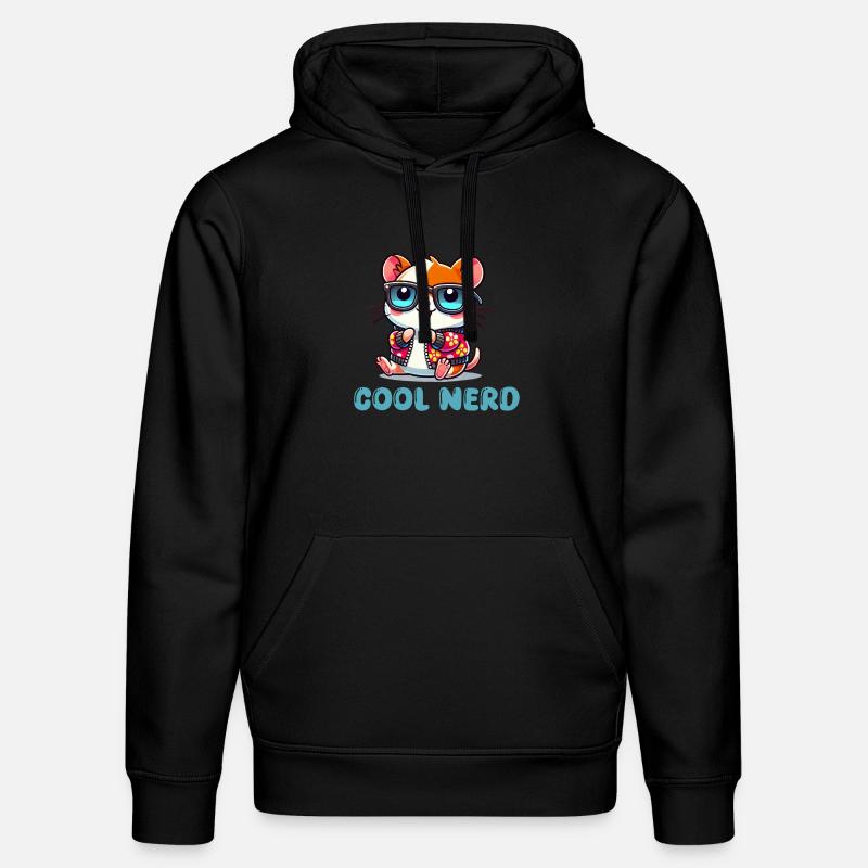 hamster comic cool nerd - Stanley/Stella Unisex Bio-Hoodie DRUMMER  - Schwarz