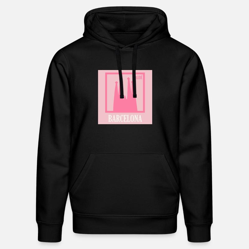 Barcelone rose - Sweat à capuche bio DRUMMER Stanley/Stella Unisexe - noir