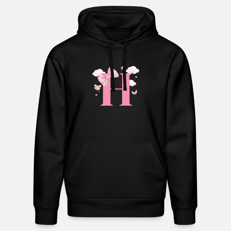 Buchstabe h rosa Wolken - Stanley/Stella Unisex Bio-Hoodie DRUMMER  - Schwarz