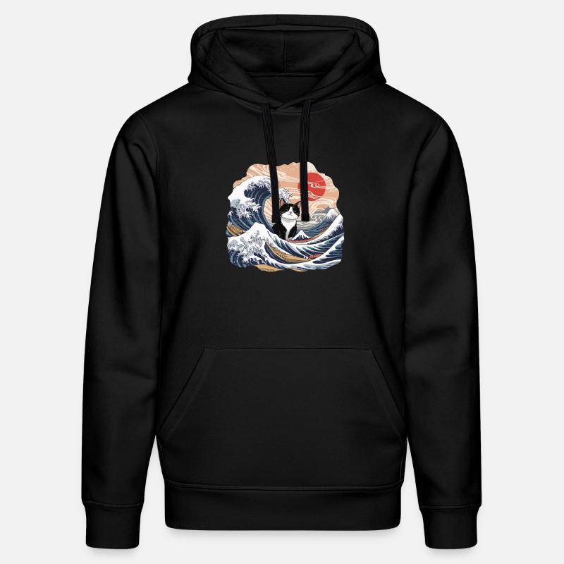 Chat vague - Sweat à capuche bio DRUMMER Stanley/Stella Unisexe - noir