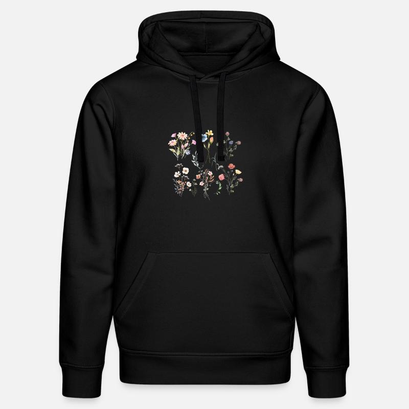 Fleurs sauvages boho - Sweat à capuche bio DRUMMER Stanley/Stella Unisexe - noir