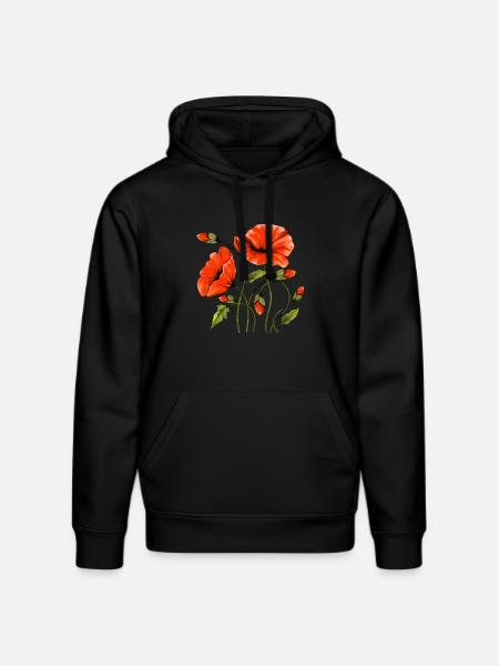 Blumen - Stanley/Stella Unisex Bio-Hoodie DRUMMER  - Schwarz