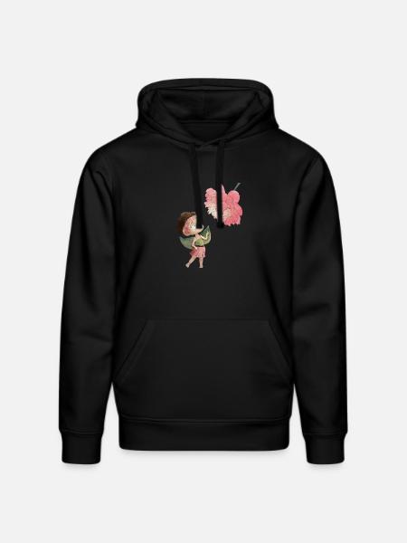 Magical fairy with peony - Stanley/Stella DRUMMER Unisex Organic Hoodie - black