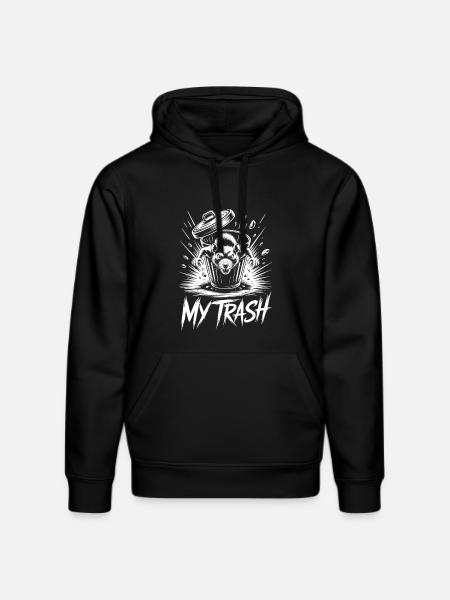 Aggressiivinen rotta roskiksessa – My Trash - Stanley/Stella DRUMMER unisex luomuhuppari - musta