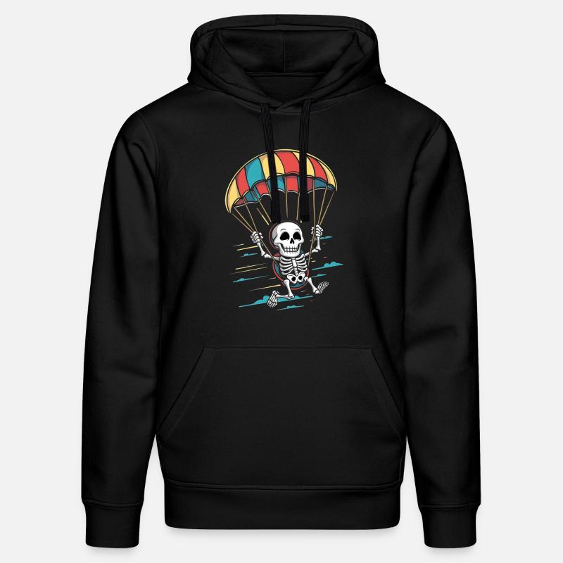 Crâne d’aviation avec parapluie - Sweat à capuche bio DRUMMER Stanley/Stella Unisexe - noir