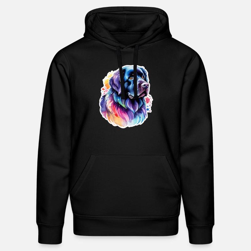 Aquarelles de Terre-Neuve - Sweat à capuche bio DRUMMER Stanley/Stella Unisexe - noir