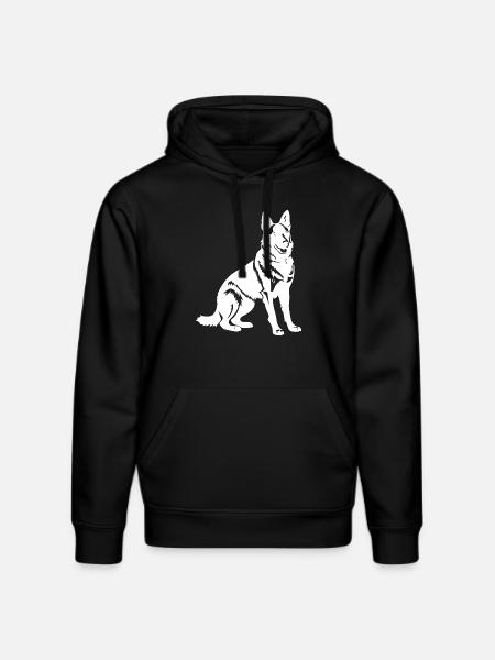 German Shepherd Dog Silhouette - Stanley/Stella DRUMMER Unisex Organic Hoodie - black