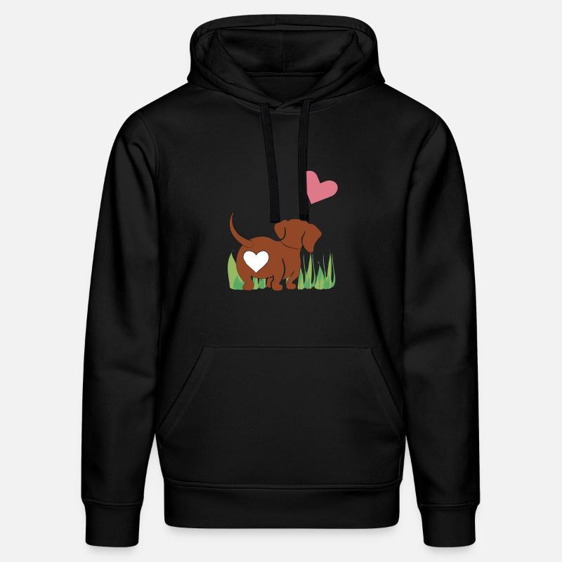 Dackel mit Herz - Geschenk - Geschenkidee - Stanley/Stella Unisex Bio-Hoodie DRUMMER  - Schwarz